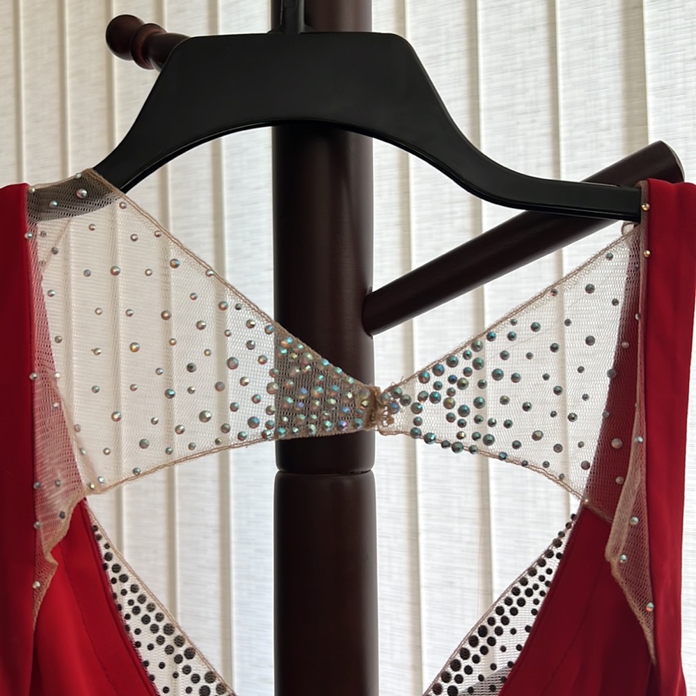 Red Backless Floor Length Gown - image 3